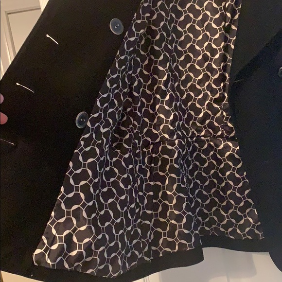 Tulle Black Pea Coat - Picture 4 of 9